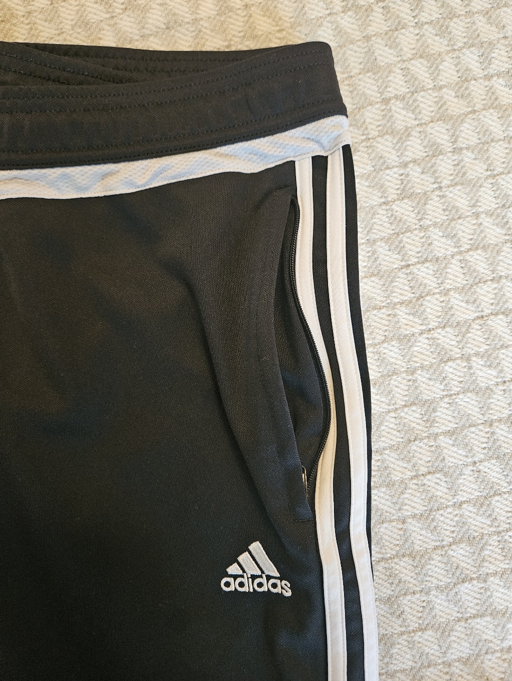 TWO Pairs adidas Black Athletic Joggers with White and Purple Trim - Picture 6 of 13
